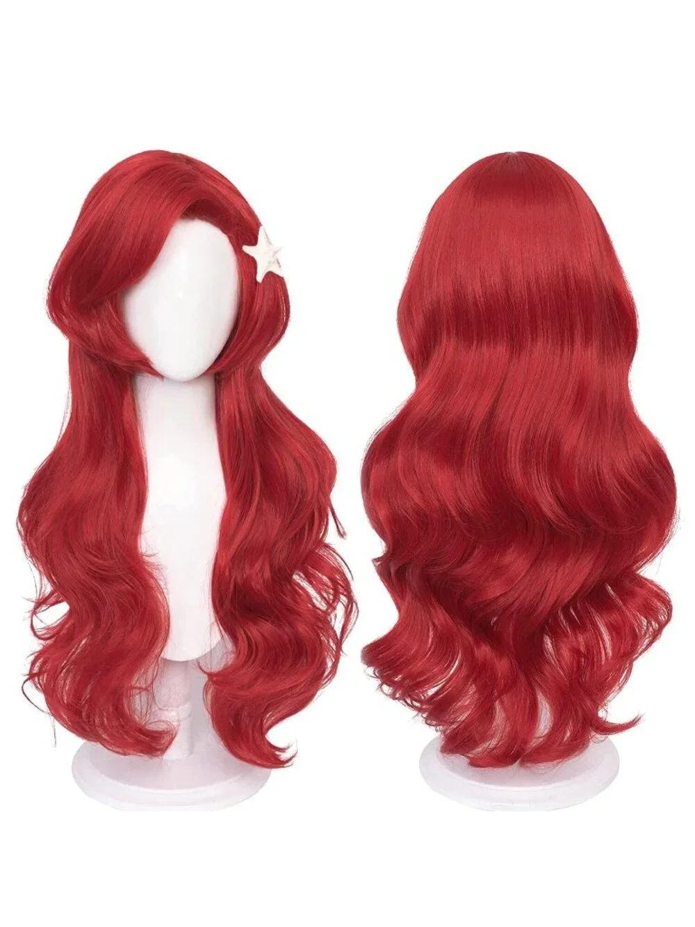 Women's Red Heat Resistant Synthetic Fiber Long Straight Ombre Wigs